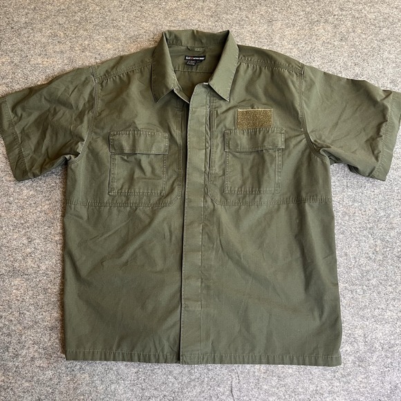 5.11‎ Tactical Shirt Mens 2XL Conceal Carry Army Green Ripstop - Picture 1 of 7